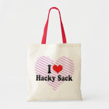 I Love Hacky Sack Canvas Bags