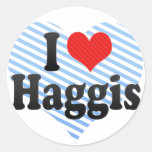 I Love Haggis Round Stickers
