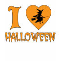 I Love Halloween With Scary Witch Flying her Broom t-shirts