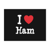 I love Ham heart T-Shirt Post Cards