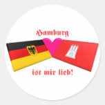 I Love Hamburg ist mir lieb Round Stickers