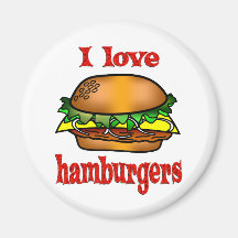 I Love Hamburgers Fridge Magnets
