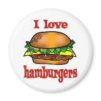 I Love Hamburgers Fridge Magnets