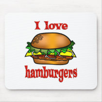 I Love Hamburgers Mouse Pads
