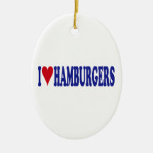 I Love Hamburgers Ornament