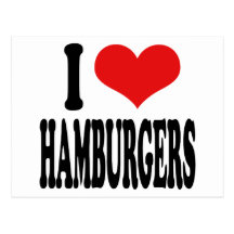 I Love Hamburgers Postcard