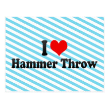 I love Hammer Throw Postcards
