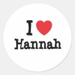I love Hannah heart T-Shirt Round Sticker