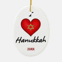 I Love Hanukkah Ornaments