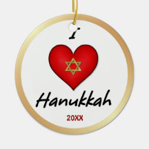 I Love Hanukkah Ornaments