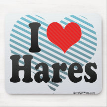 I Love Hares Mouse Pads