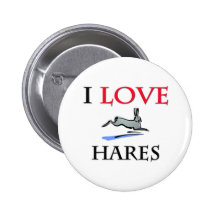 I Love Hares Pin