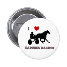 I Love Harness Racing Button