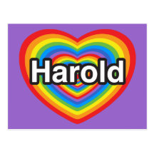 I love Harold. I love you Harold. Heart Post Card