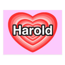 I love Harold. I love you Harold. Heart Post Card