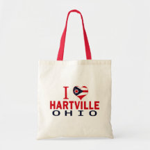 I love Hartville, Ohio Canvas Bags