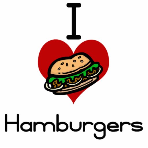 I love-hate hamburger photo cutout