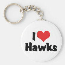 I Love Hawks Keychain