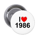 I Love (Heart) 1986 Pinback Buttons