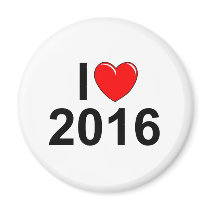 I Love (Heart) 2016 Fridge Magnets