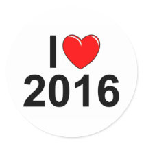 I Love (Heart) 2016 Round Stickers