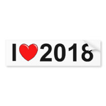 I Love (Heart) 2018 Bumper Sticker