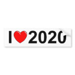 I Love (Heart) 2020 bumper stickers