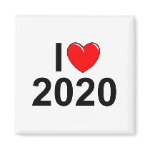 I Love (Heart) 2020 Fridge Magnet