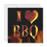 I Love (Heart) BBQ invitations