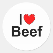I Love (Heart) Beef Stickers
