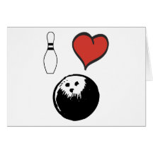 I Love (heart) Bowling Cards