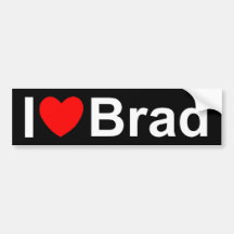 I Love (Heart) Brad Bumper Sticker