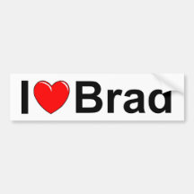 I Love (Heart) Brad Bumper Stickers
