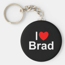 I Love (Heart) Brad Keychain