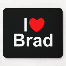 I Love (Heart) Brad Mouse Pads