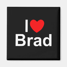 I Love (Heart) Brad Refrigerator Magnet