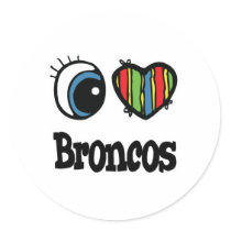 I Love (Heart) Broncos Sticker