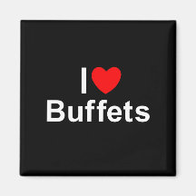 I Love (Heart) Buffets Refrigerator Magnet