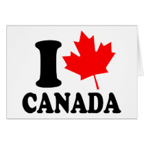 I Love Heart Canada Greeting Card