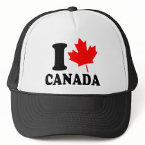 I Love Heart Canada Mesh Hat