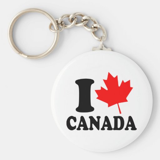 I Love Heart Canada Keychains
