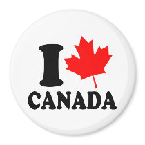 I Love Heart Canada Refrigerator Magnet
