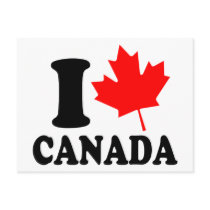 I Love Heart Canada Post Card
