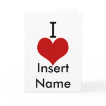 I Love (heart) Card