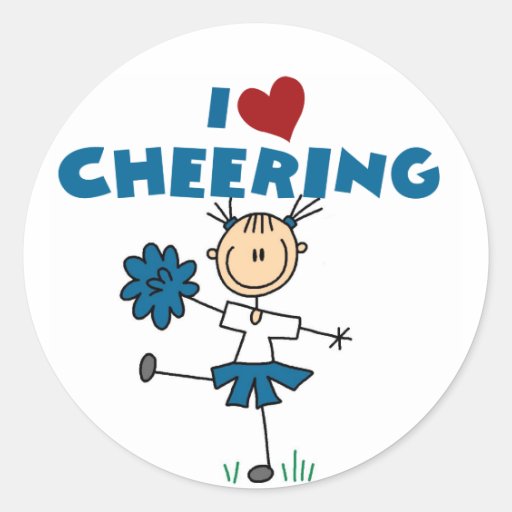 I Love (Heart) Cheering Stickers