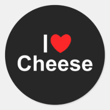 I Love (Heart) Cheese Sticker