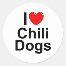 I Love (Heart) Chili Dogs Sticker