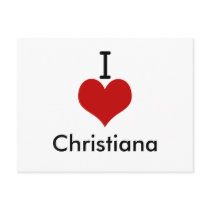 I Love (heart) Christiana Post Card