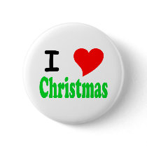 I Love (Heart) Christmas Button
