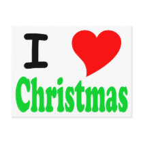 I Love (Heart) Christmas Postcard